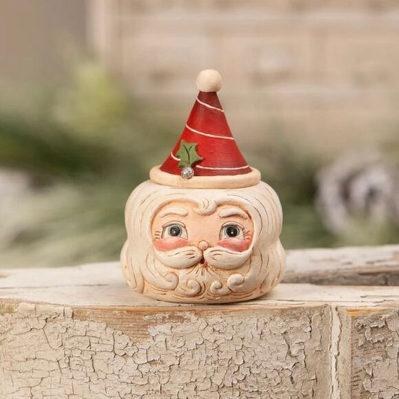 Bethany Lowe Johanna Parker St. Nick Hollow Head Santa Claus Container NEW
